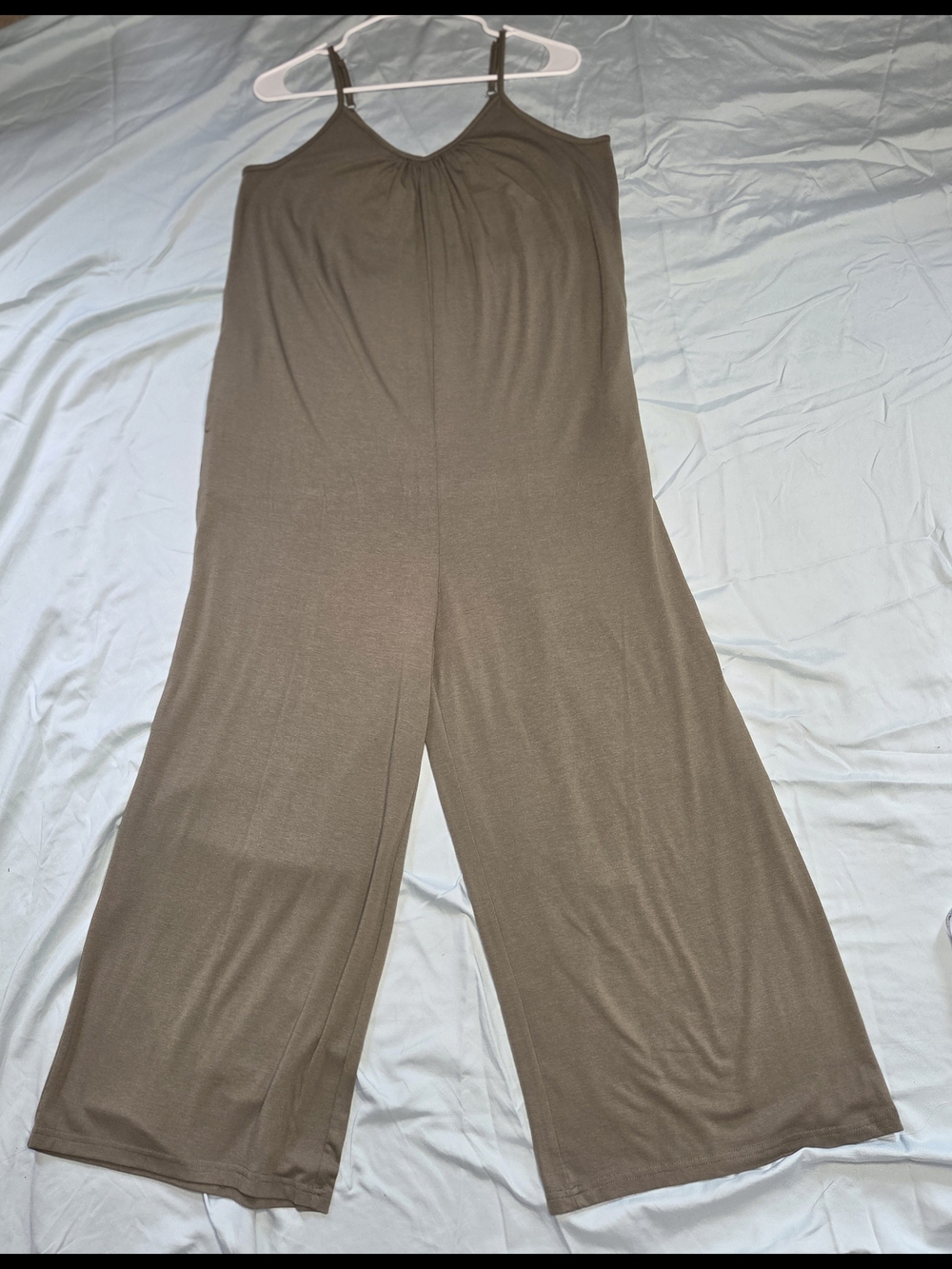 ANRABESS Olive Green Wide Leg Sleeveless Jumpsuit Romper Size Medium